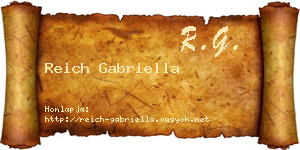 Reich Gabriella névjegykártya